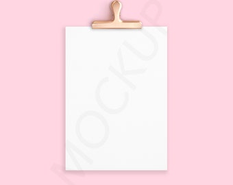 DIGITAL DOWNLOAD - PHOTOSHOP - Brass clip paper Mock-Up