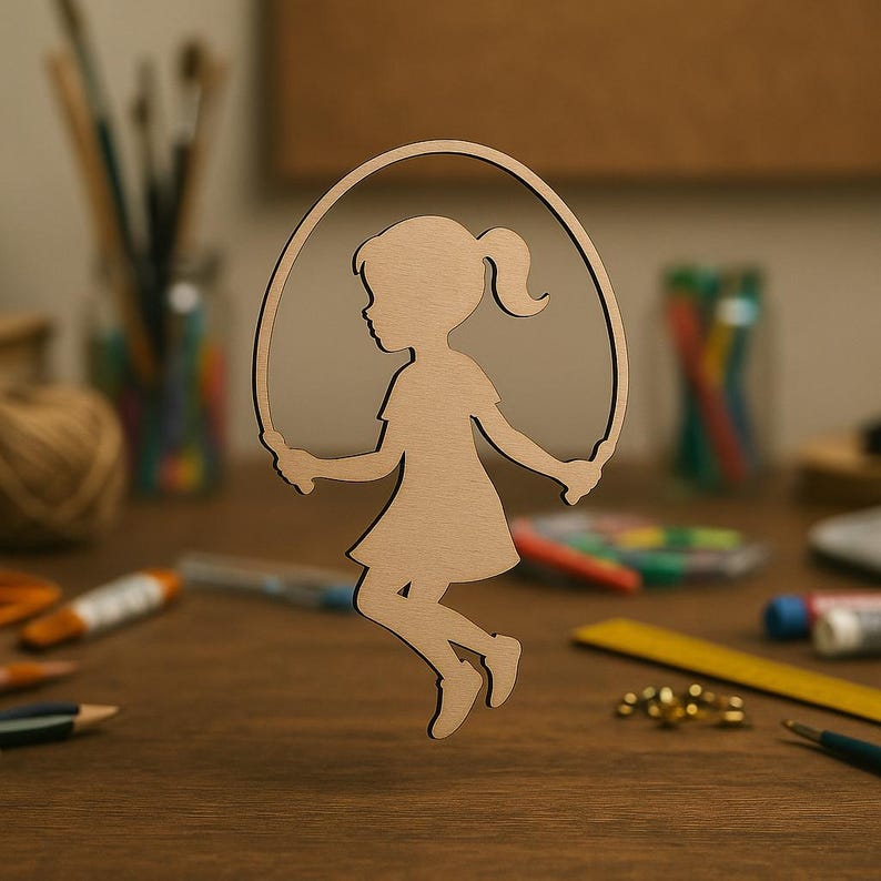 Jump Rope Girl Wood Cutout - DIY Craft Shape - Kids Room Decor ...