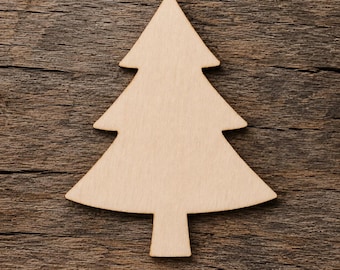 Unfinished Christmas Tree Wood Cutout for DIY Holiday Crafts