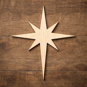 Étoile de Bethléem non finie Artisanat découpé en bois Crèche de Noël vierge bricolage