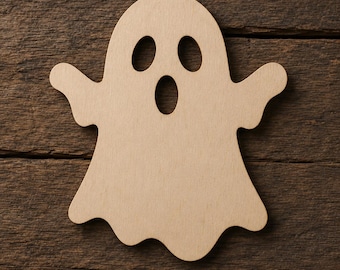 Unfinished Wooden Ghost Cutout for Halloween Crafts
