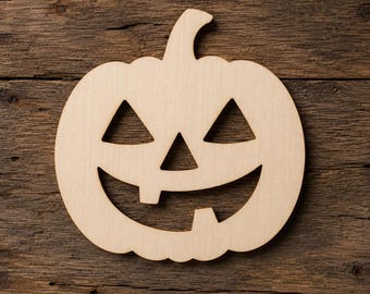 Jack O Lantern Wood Cutout for Halloween Crafts