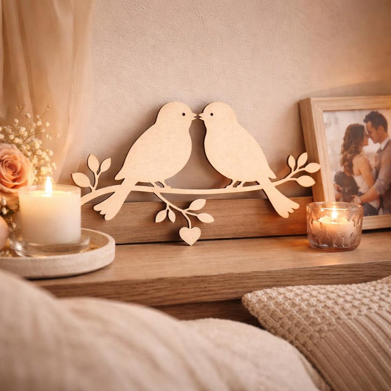 Love Birds Wooden Cutout for Romantic Crafts - Etsy