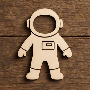 Sagoma di astronauta in legno per lavoretti fai da te / Decorazioni a tema spaziale / Pezzi di legno grezzo da dipingere / Attività per la cameretta dei bambini