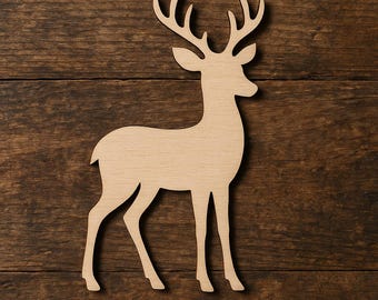 Unfinished Wood Deer Craft Blank Bulk Reindeer Cutout Woodland Christmas Ornament