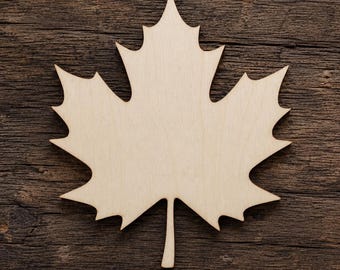 Unfinished Maple Leaf Wood Cutout for DIY Fall Crafts