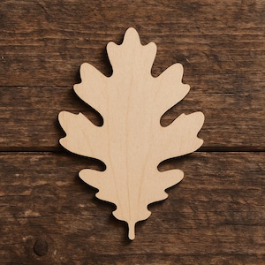 DIY Unfinished Wood Oak Leaf Cutout - Nature Inspired Decor - Crafting & Painting Blank - Fall Autumn Project Supply