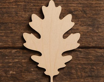 Unfinished Oak Leaf Wood Cutout Laser Cut Out Fall Autumn Craft Supply