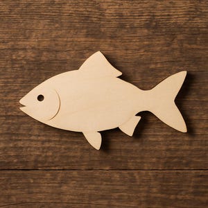 DIY Wooden Fish Cutout - Ready to Paint Craft Shape - Ocean Decor Blank - Art & Craft Supplies