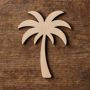 DIY Palm Tree Cutout - Tropical Craft Supply - Ready to Paint Wood Shape - Unfinished Decor - Summer Project Blank