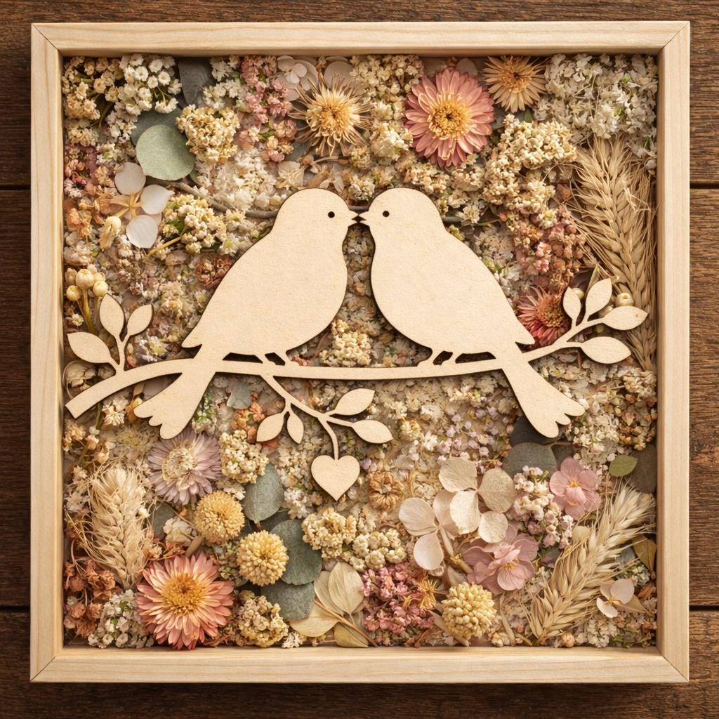 Love Birds Wooden Cutout for Romantic Crafts - Etsy