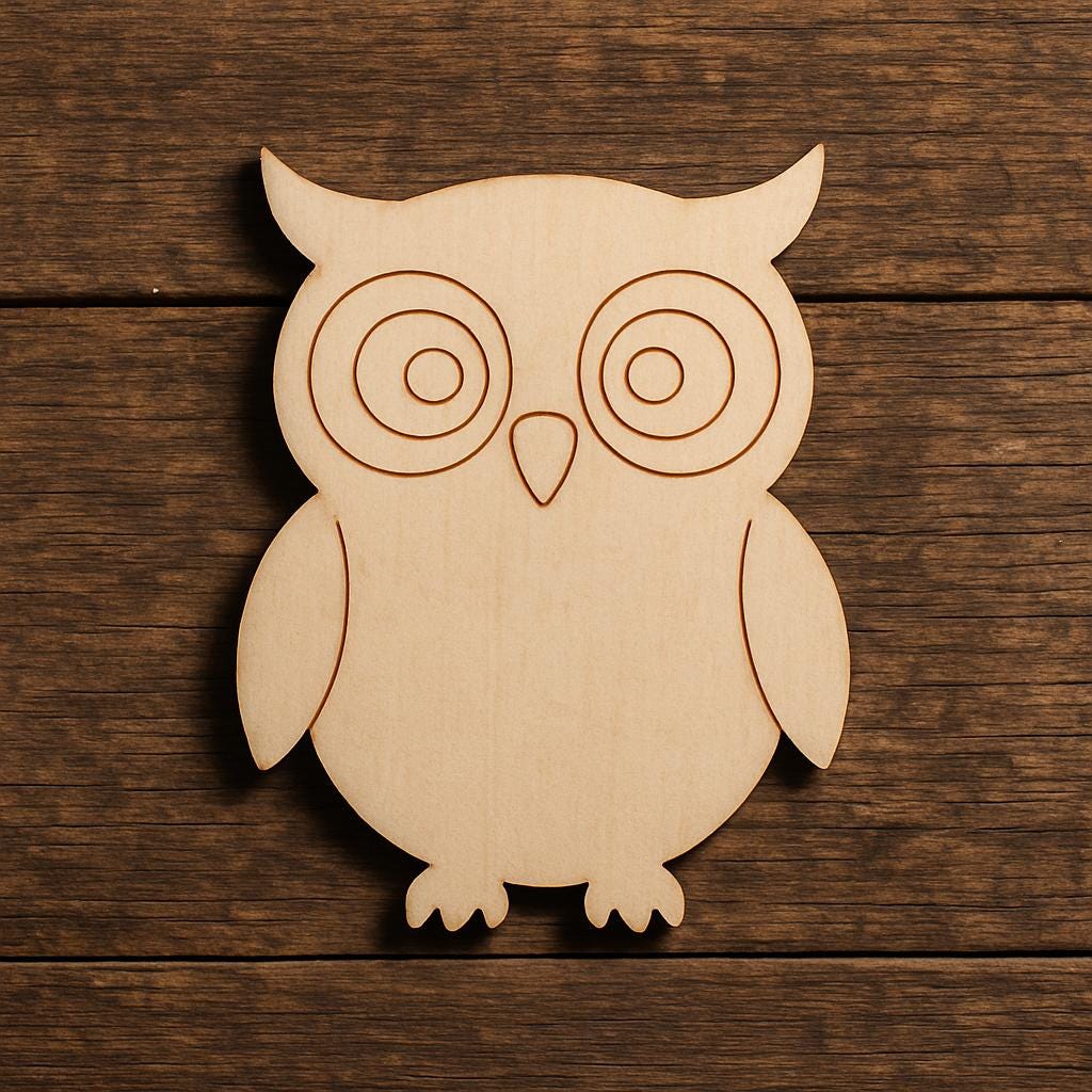 Halloween Owl Wood Cutout | DIY Spooky Decor Craft Shape | Unfinished Blank for Painting