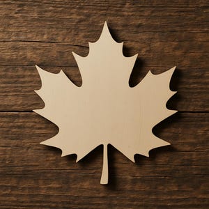 Blank Ahornblatt Holz Ausschnitt | DIY Bastelbedarf für Herbst Dekor | Unfertige Holzform zur Bemalung