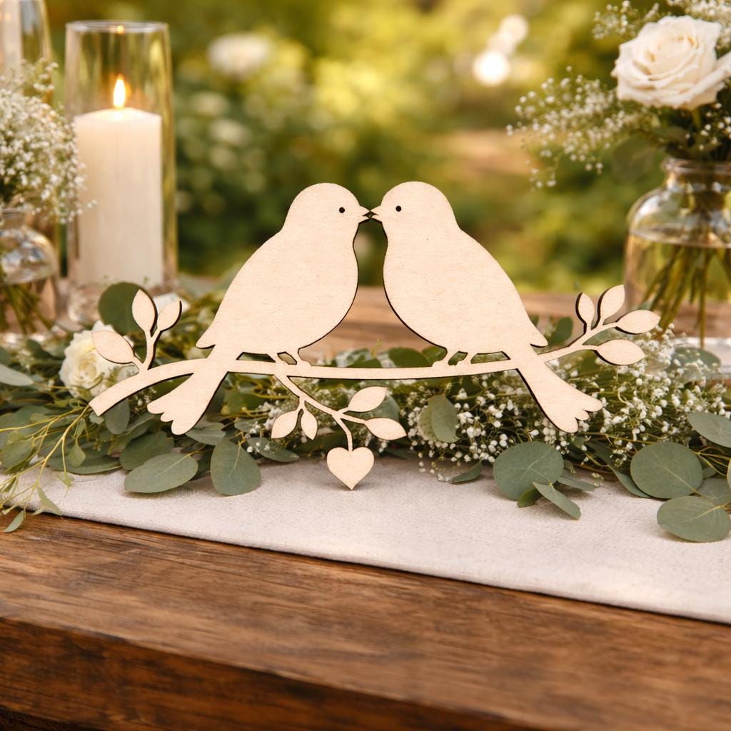 Love Birds Wooden Cutout for Romantic Crafts - Etsy