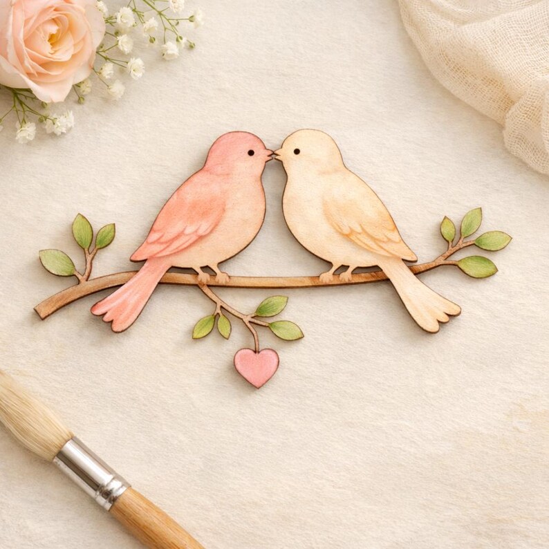Love Birds Wooden Cutout for Romantic Crafts - Etsy