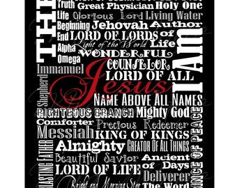 Jesus Is... - Digital Printable Subway Art, 8 x 10, Customizable (Colors, Names, etc.)