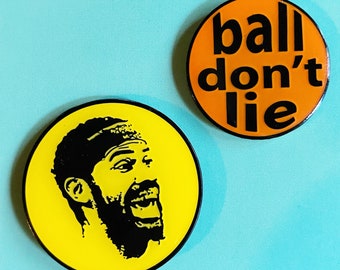 life truisms pins - Rasheed Wallace - Sheed Sez - Both Teams Played Hard or Ball Don't Lie enamel pins . Pin Game