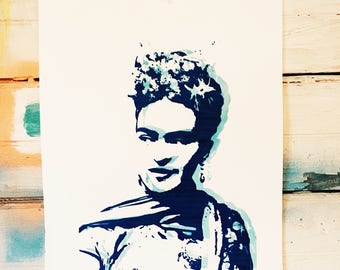 La Maestra . Our Lady of Art: Frida Kahlo, Patron Saint  - Glow in the Dark hand pulled screen print