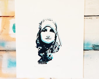 Women's March Co-Chair Linda Sarsour - Glow in the Dark hand pulled screen print