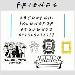 Freunde digitale Schriftarten, Freunde Schriftart SVG, Freundschaft Schriftart SVG, Alphabet Buchstabe, Zahl, Punkte, PNG