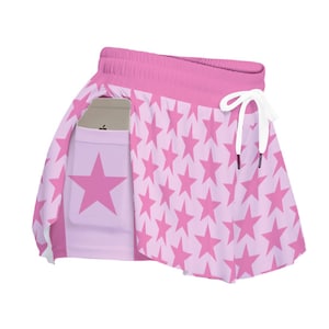 Pink Star Flowy Shorts | Soft Comfy Lounge Bottoms | Trendy Ladies Shorts | Cute Gift For Her