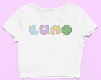 Cunt Crop Top | St Patricks Day Shirt | Cute Fitted Graphic Top | Funny Y2K Baby Tee |  Magically Delicious Gift For Her