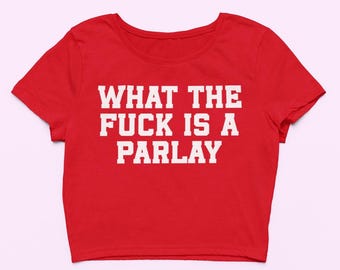 T-shirts bébé Parlay | Joli haut court CUSTOM | Haut graphique ajusté doux | Cadeau amusant pour elle | T-shirt de l'an 2000 | Chemise de sport ludique | Cadeau pour un ami