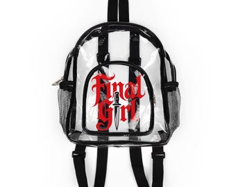 Final Girl Clear Backpack | Horror Movie Graphic Mini Sling Goth backpack | Whimsigoth style, 90's Halloween Slasher, Goth Students Gifts