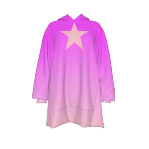 Rosa Star Hoodie-Decke | Weicher Fleece Oversize Sherpa | Himmlische Ombre Alt Kleidung | Tragbare Decke | Niedliche Kleidung | Beste Freunde Geschenk Bild 1