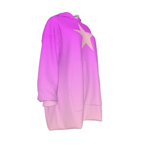 Rosa Star Hoodie-Decke | Weicher Fleece Oversize Sherpa | Himmlische Ombre Alt Kleidung | Tragbare Decke | Niedliche Kleidung | Beste Freunde Geschenk Bild 5