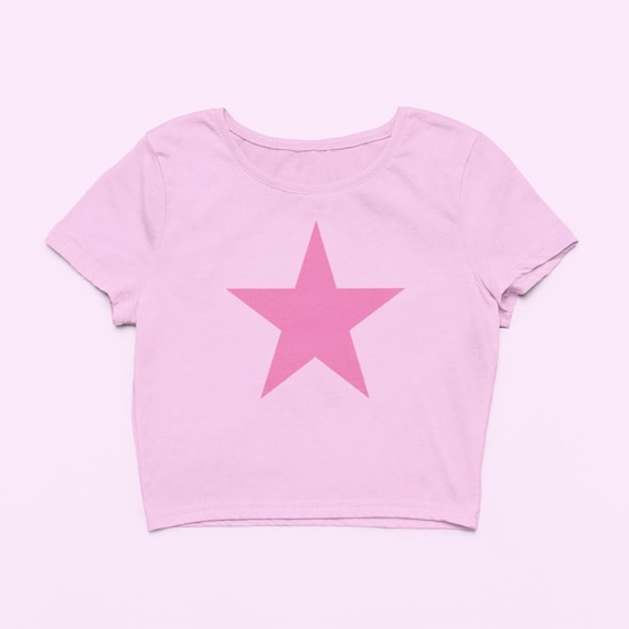 Pink Star Baby Tee | Cute Crop Top | Soft Fitted Graphic Top