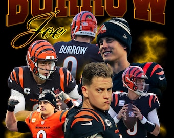 Joe Burrow T Shirt Design PNG Natychmiastowe pobranie 300 Dpi