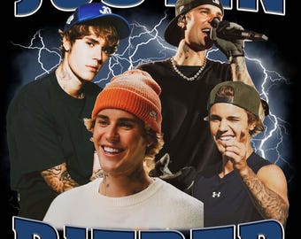 Justin Bieber T Shirt Design PNG Instant Download 300 Dpi