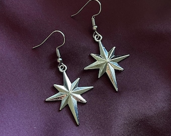 North Star Dangle Earrings – Celestial Whimsigoth Jewelry