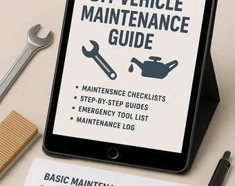 Journal d'entretien et liste de contrôle de la voiture de bricolage – Suivi d'entretien du véhicule imprimable | Guide d'urgence approuvé par les mécaniciens