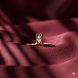Marquise Moissanite Smart Ring Cover for Oura Ring Sterling Silver Gold Dainty Stackable Ring Minimal Jewelry Gift