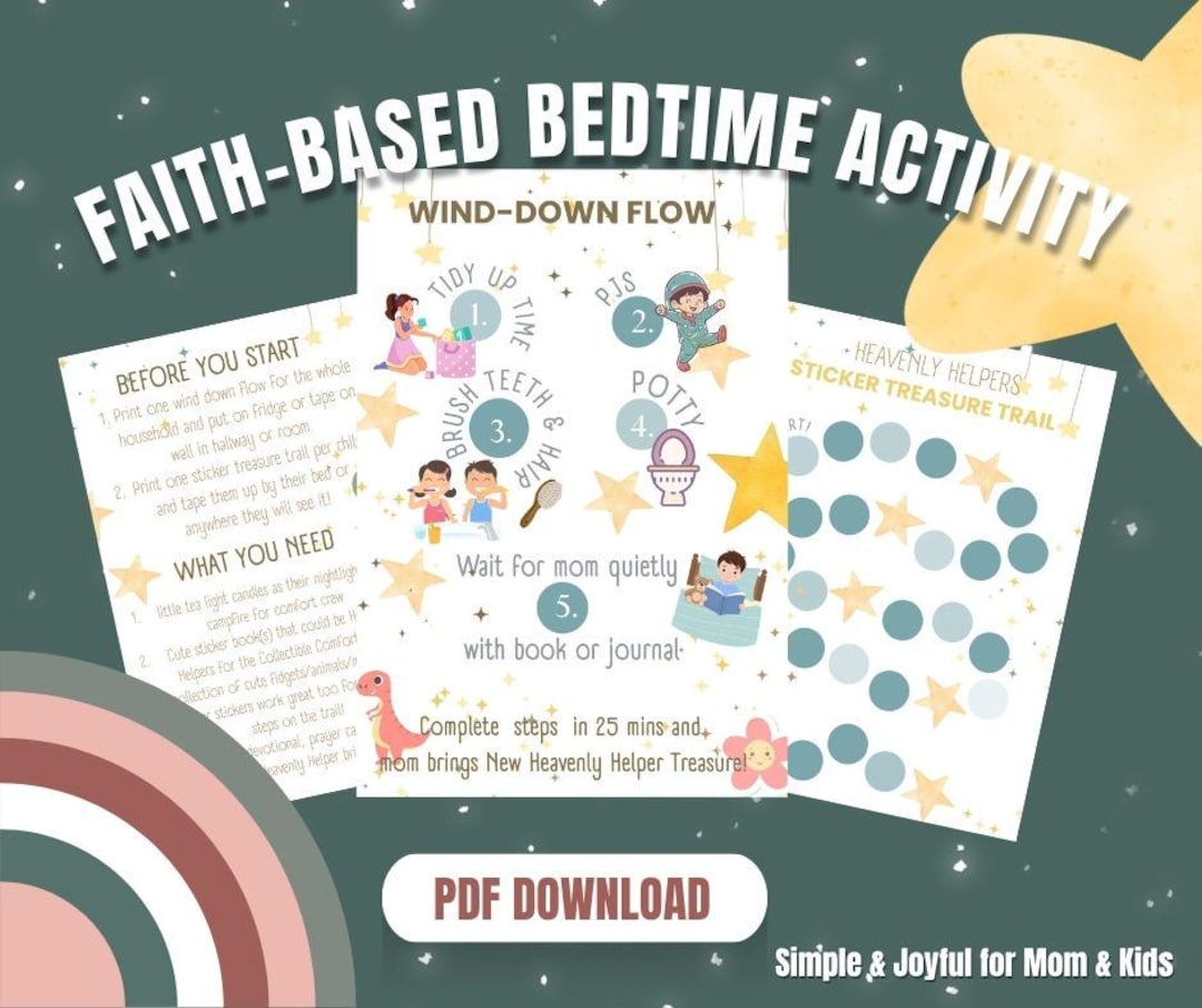 Christian Kids Bedtime Routine Chart: Bible Verse Activity (printable ...