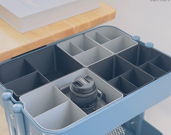 6 Piece Rolling Cart Organizer for IKEA RASKOG | Custom Storage Bins | 3D Printed Cart Inserts for Kitchen Storage, Office Organization