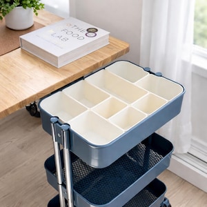 Modular Rolling Cart Organizer for IKEA RÅSKOG & Other Carts | 3D Printed Storage Bins for Kitchen Office Craft Organization