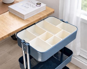 Craft Cart Organizer for IKEA Raskog | Modular Storage Bins for Sewing, Painting & Scrapbooking Supplies, Mobile Craft Room Cart