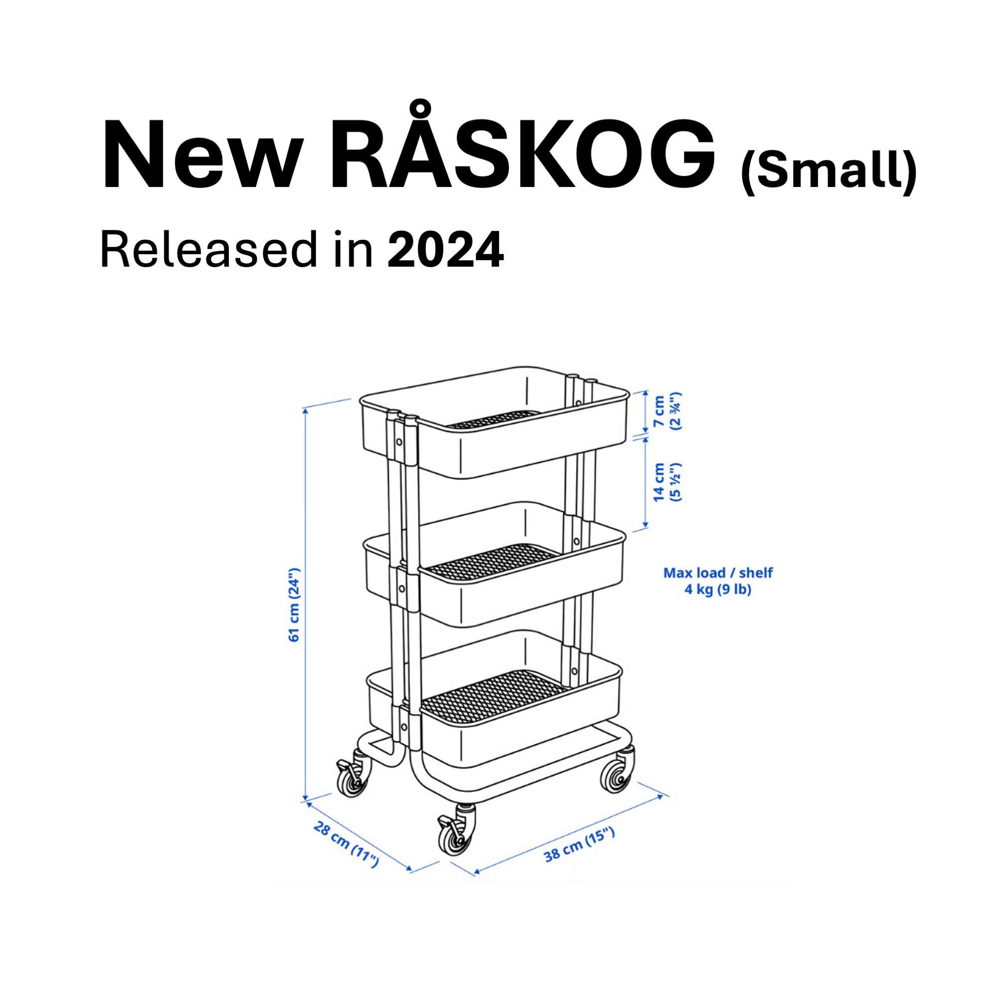 Cart Organizer for IKEA Raskog | 6 pc Custom Storage Bins