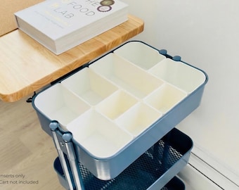 Modular Rolling Cart Organizer for IKEA Raskog & Other Carts | 3D Printed Storage Bins for Kitchen Office Craft Organization