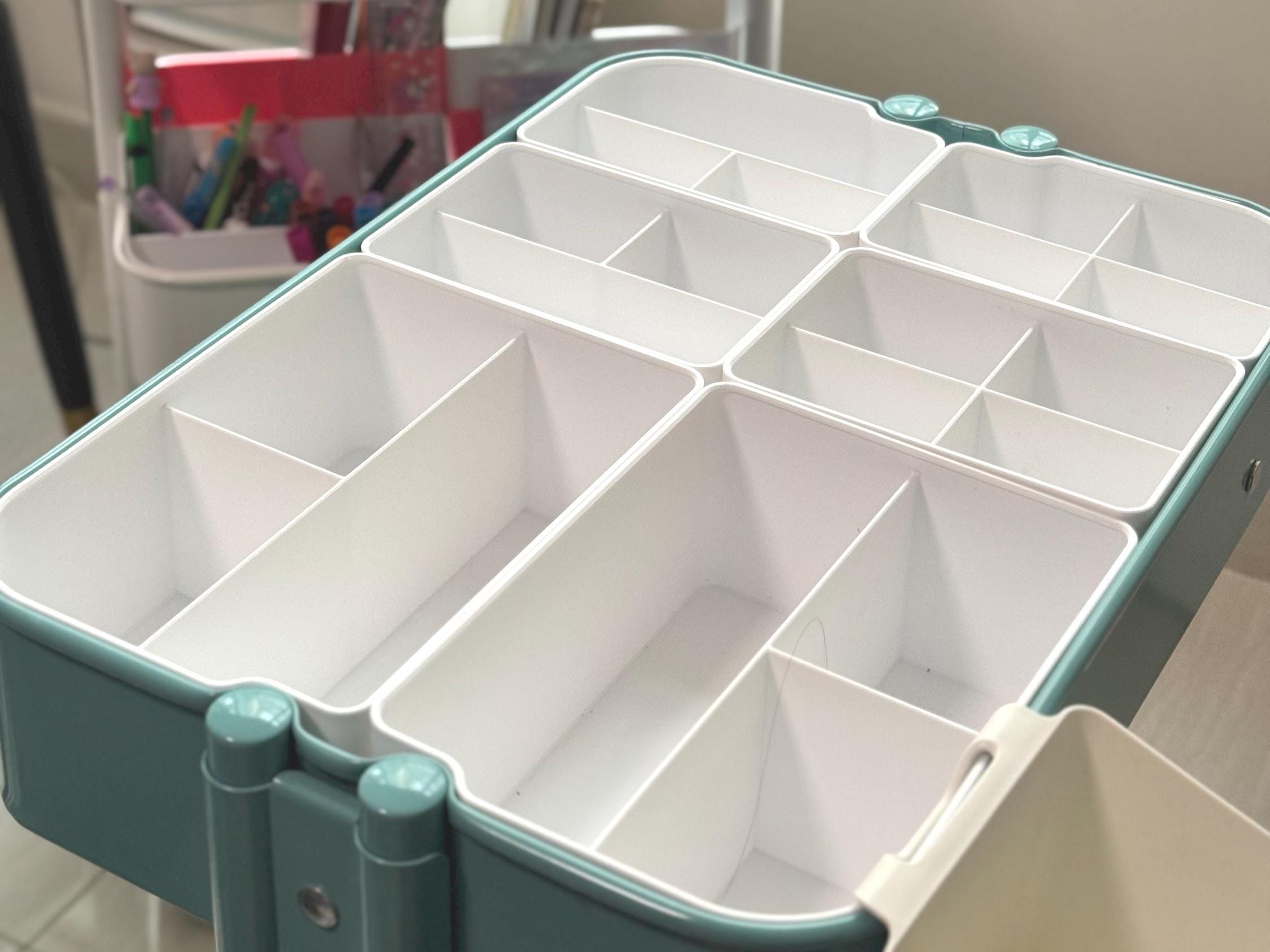 IKEA RÅSKOG Organizer Bins | 3D Printed Utility Cart Inserts for Diapers, Toys, Books, Crafts, Nursery, Kitchen | Drop-In Storage 6PC Set