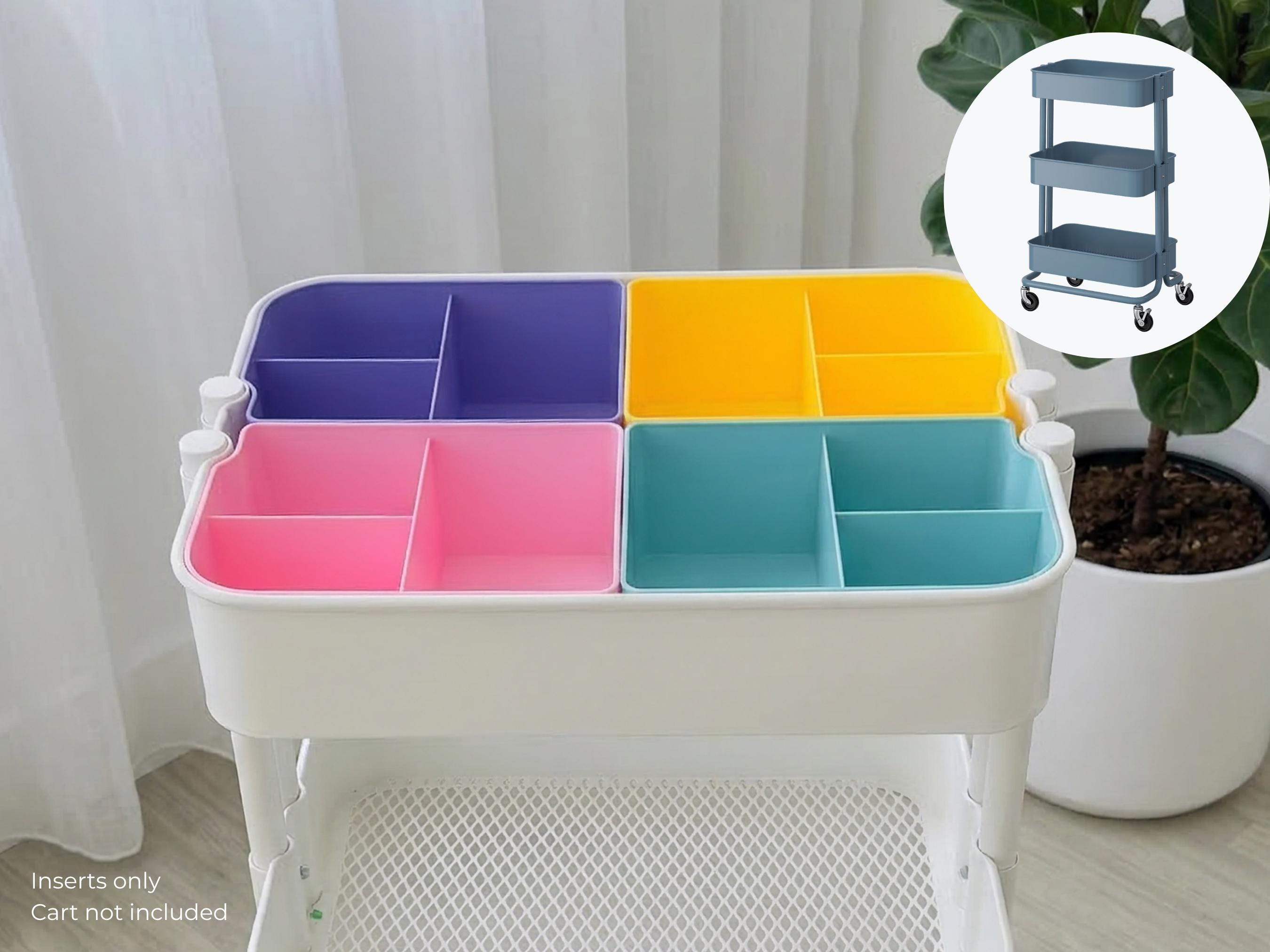 Cart Organizer Bins for IKEA Raskog, 4 PC Set | 3D Printed Storage