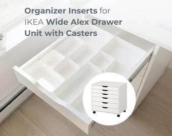 Drawer Organizer 1.75” tall Insert for IKEA Alex Wide Drawer Unit Top Drawers, Modular Divider Tray for Makeup, Craft, Office, Custom Layout