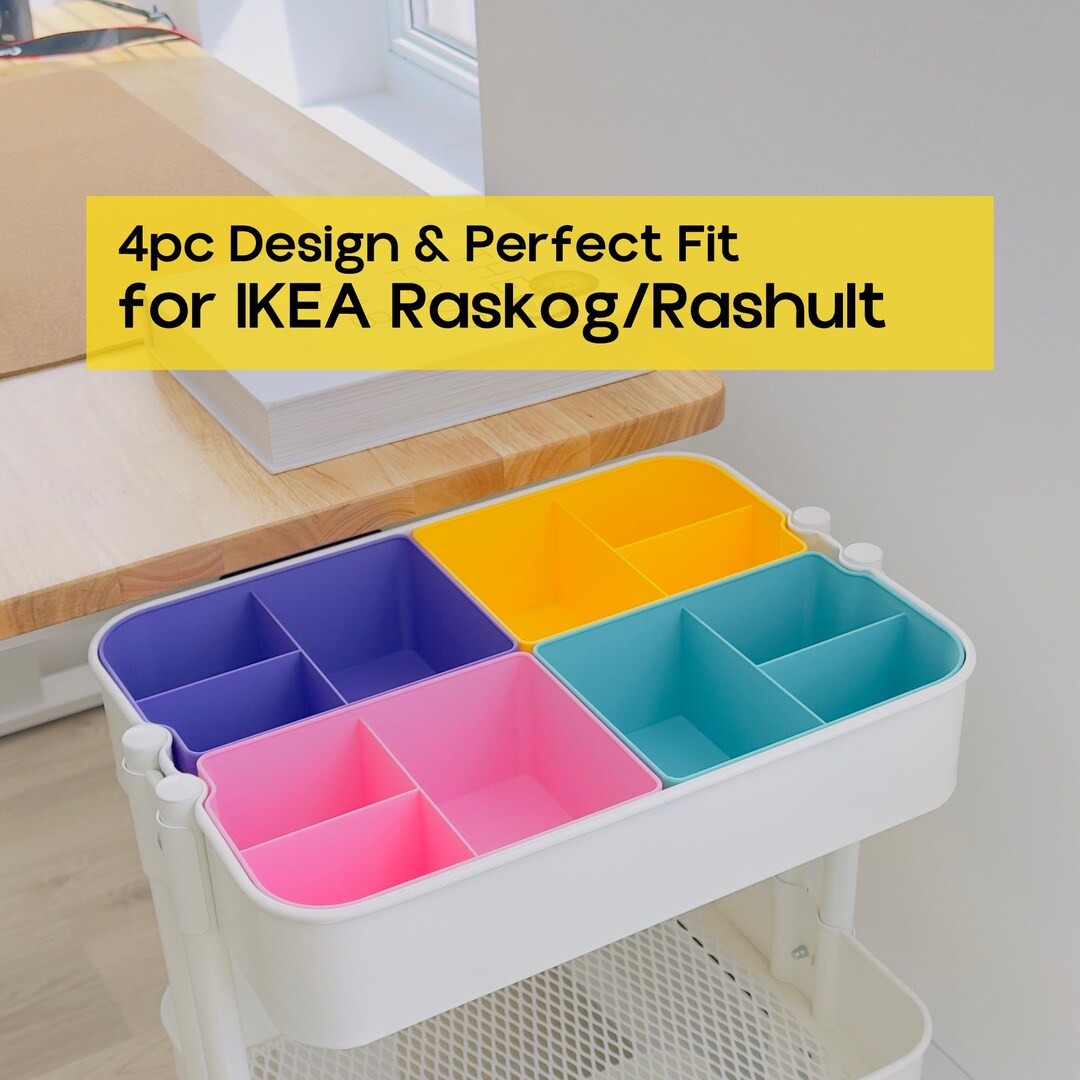 IKEA RASKOG Cart Organizer Bins | 4 PC Set | 3D Printed Storage Inserts ...