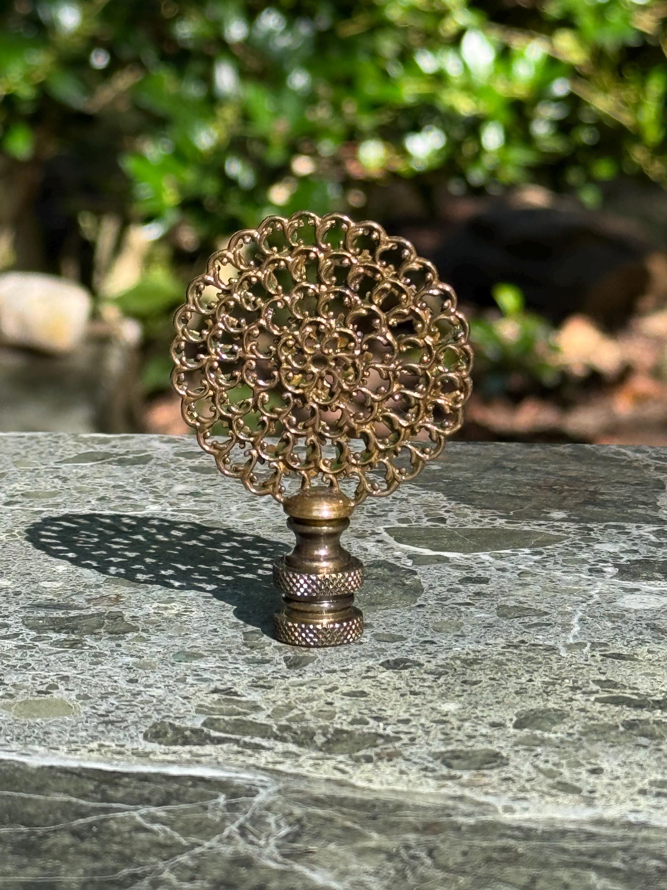 Final Lamp Antique Brass Filigree Lamp Finial - Etsy