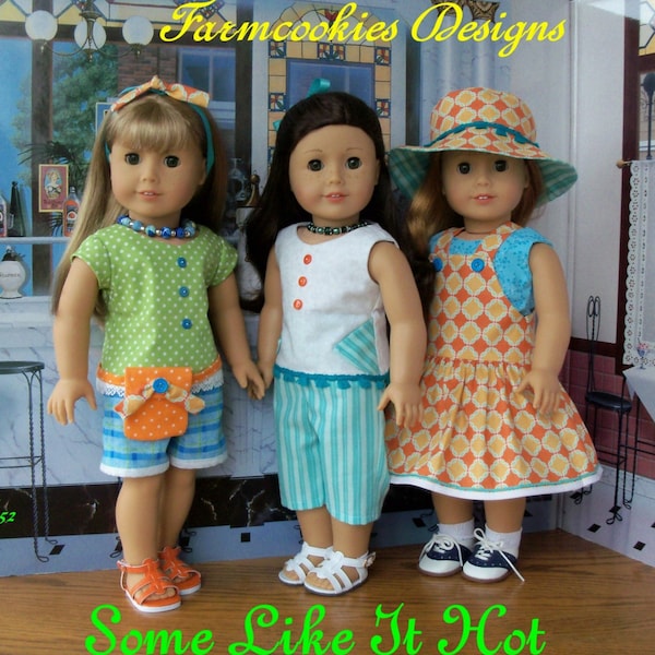 18" Size/ XL PDF Sewing Pattern / Some Like It Hot! / Fits Like American Girl® Doll Clothes Pattern