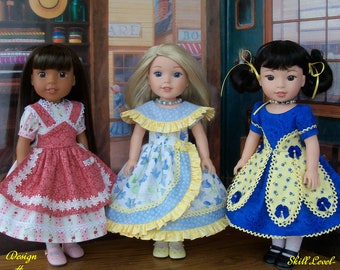 Extra Large Wellie Wisher® PRINTED Sewing Pattern: Dress Up Day / Historical Pattern Fits 14" American Girl  Wellie Wishers® by Farmcookies
