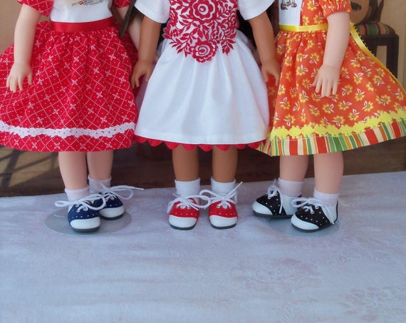 Fits 14" Size Wellie Wisher® / Saddle Oxford Shoes / Custom Adorned to Your Specs / Accessories for American Girl Wellie Wishers®
